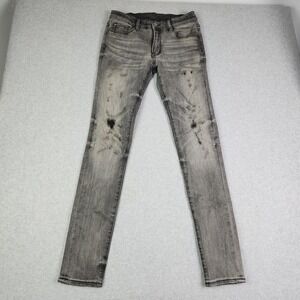 Mnml Jeans Mens 29 Gray Denim Faded Stretch Streetwear Distressed Skinny Leg